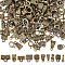 200Pcs 10 Styles Tibetan Style Tube Bails, Loop Bails, Bail Beads, Rondelle & Column & Tube & Triangle & Trapezoid, Antique Bronze, 7~14.5x6~9x2~8.5mm, hole: 1.5~2.5mm, 20pcs/style