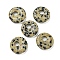 Natural Dalmatian Jasper Donut/Pi Disc Charms, 14~14.5x4mm, Hole: 4mm