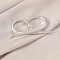 Exaggerated French Alloy Double Rings for Women, Platinum, Inner Diameter: 17mm