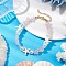 Starfish Synthetic Turquoise & Natural Rose Quartz Chip Beaded Bracelets for Women, with 304 Stainless Steel Lobster Claw Clasps, 7-5/8~7-3/4 inch(19.4~19.8cm)