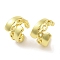 Brass Cuff Earrings for Women, Real 18K Gold Plated, 12.5x11.5mm