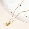 Ion Plating(IP) 304 Stainless Steel Pendant Necklaces, Real 18K Gold Plated, Letter, Letter J, 15.94 inch(40.5cm)~16.14 inch(41cm)+54mm extender, Letters: 10x5x4mm.