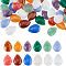 24Pcs 12 Styles Natural & Synthetic Mixed Gemstone Cabochons, Teardrop, Mixed Dyed and Undyed, 17~18x12~13x5~5.5mm, 2pcs/style