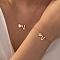 Heart Brass Pendant Necklaces & Charm Bracelets Sets, Golden, Letter V, 400mm