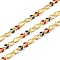 Brass Figaro Chains, Soldered, with Enamel, Rack Plating, Long-Lasting Plated, Lead Free & Cadmium Free, with Spool, Real 18K Gold Plated, Colorful, Link: 4.5x3x1mm and 6x2x1mm