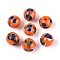 Handmade Lampwork Beads, Round & Phoenix Tail, Dark Orange, 11.5~13mm, Hole: 1.2~2.5mm