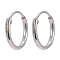 925 Sterling Silver Hoop Earring Findings, Ring, Silver, 10x1.2mm, Pin: 0.7mm