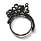 Alloy Open Back Bezel Pendants, For DIY UV Resin, Epoxy Resin, Cadmium Free & Nickel Free & Lead Free, Flat Round with Butterfly, Black, 38x35x3.5mm, Hole: 1.5mm