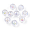 Transparent Acrylic Beads, AB Colors Plated, Round, Clear, 8mm, Hole: 2mm, about 2000~2100pcs/500g