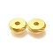 Brass Beads, Long-Lasting Plated, Cadmium Free & Lead Free, Flat Round, Matte Gold Color, 8x2mm, Hole: 2mm