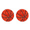 Alloy Stud Earrings, Red, Basketball, 14mm