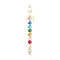 Sun Catcher Pendant Decorations, Glass & 201 Stainless Steel & Brass Hanging Ornament, Star & Moon & Teardrop, Colorful, 200mm