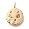 Brass Pendant Rhinestone Settings, Cadmium Free & Nickel Free & Lead Free, Round, Real 18K Gold Plated, Fit for 1 and 1.8mm Rhinestone, 16x12x1mm, Hole: 2.5mm