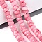 Natural White Jade Beads Strands, Smooth Rondelle, Dyed, Hot Pink, 10~10.5x5.5~6mm, Hole: 0.7~1.2mm, about 61~69pcs/strand, 14.37~15.55 inch(36.5~39.5cm)