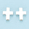 925 Sterling Silver Religion Cross Beads, Silver, 10x8x2mm, Hole: 1.2mm