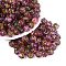 Picasso Transparent Glass Beads, Pumpkin, Orchid, 8.5~9mm, Hole: 0.9~1.2mm, About 750pcs/pound