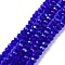 Electroplate Glass Beads Strands, Half Rainbow Plated, Faceted, Rondelle, Dark Blue, 2.3~2.7x2mm, Hole: 0.4mm, about 135~140pcs/strand, 26~27cm