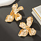 Flower Alloy Stud Earrings, Golden, Gold, 72x45mm