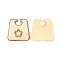 Wooden Cabochons, Burp Cloth, PeachPuff, 29.3x29.5x2.3mm