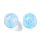 Handmade Lampwork Beads, Round with Flower, Light Sky Blue, 12x12~12.5mm, Hole: 1.2~1.6mm