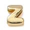 Brass Beads, Long-Lasting Plated, Rack Plating, Lead Free & Cadmium Free, Real 18K Gold Plated, Letter Z, 21x15x6.5mm, Hole: 18x4mm