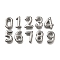 10Pcs 10 Styles 304 Stainless Steel Figure Pendants, Number 0~9, Anti-Tarnish, Stainless Steel Color, 19.5~20.5x10~16x5.5mm, Hole: 2mm, 1pc/style