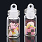 Handmade Polymer Clay Nail Art Decoration Accessories, with Glass Wishing Bottle and CCB Plastic Bottle Stopper, Mixed Color, 5~7x3~5.5x0.1~1mm, bottle: 27.5x11mm, hole: 3mm