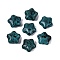 Picasso Opaque Glass Beads, Star, Teal, 15~15.5x15.5~16x8~8.5mm, Hole: 1~1.5mm, About 213pcs/pound