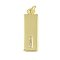 Brass Micro Pave Clear Cubic Zirconia Pendants, Real 18K Gold Plated, Rectangle, Letter I, 23.5x7.5x2mm, Hole: 3mm