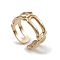 Ion Plating(IP) 304 Stainless Steel Hollow Out Oval Wrap Open Cuff Rings for Women, Real 14K Gold Plated, Inner Diameter: 16.8mm