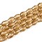 Transparent Glass Bead Strands, Faceted Teardrop, Goldenrod, 8x6mm, Hole: 1mm, about 65pcs/strand, 17.99 inch(45.7cm)
