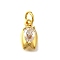 Brass Micro Pave Cubic Zirconia Pendants, Teardrop Charms, with Jump Rings, Cadmium Free & Lead Free, Long-Lasting Plated, Rack Plating, Real 18K Gold Plated, Clear, 11x6x4.5mm, Hole: 3mm