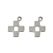 Non-Tarnish 201 Stainless Steel Charms, Cross Charm, Stainless Steel Color, 13x10x1mm, Hole: 1.4mm