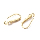 Brass Micro Pave Clear Cubic Zirconia Earring Hooks ZIRC-Q201-04G-2