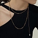 304 collar de cadena de serpiente redonda de acero inoxidable con dije de borla de perlas acrílicas para mujer NJEW-P271-07G-4