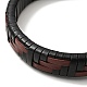 Bracelet cordon rectangle tressé en cuir avec 304 fermoirs magnétiques en acier inoxydable pour homme femme BJEW-C021-03-4