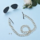 Chaînes gourmettes en aluminium cordon de cou pour lunettes AJEW-EH00027-03-4