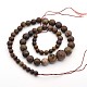 Faceted Round Natural Red Rainbow Jasper Graduated Beads Strands G-E302-049-2