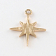 Light Gold Plated Alloy Rhinestone Star Pendants ALRI-Q225-19-2