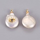 Natural Cultured Freshwater Pearl Pendants X-PEAR-F008-35G-2