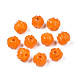 手作りランプワークビーズ  花  オレンジ  10~11x11.5~12.5mm  穴：1.2mm LAMP-T016-11I-1