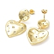 Boucles d'oreilles pendantes en laiton plaqué en forme de cœur avec zircone cubique EJEW-Z031-02G-2
