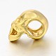 Real 20K Gold Plated Brass Skull Beads KK-D406-3