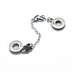 925 Sterling Silver European Beads with Safety Chain STER-E064-16AS-1