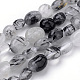 Chapelets de perles en quartz rutile noir naturel X-G-Q952-10-6x8-1