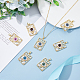 DICOSMETIC Rectangle with Evil Eye Charms Blue Eye Pendants Hollow Rectangle Charms Protection Eye Charms Cubic Zirconia Pendants Brass Pendants for Jewelry Making ZIRC-DC0001-19-5