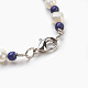 Lapis Lazuli Perlen Armbänder BJEW-JB03858-05-3