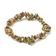 Chip Natural Unakite Stretch Beaded Bracelets for Kids BJEW-JB06305-08-1
