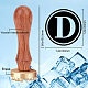 CRASPIRE Letter D Ice Stamp Initials Ice Cube Stamp 1.2inch with Removable Brass Head Replacement Wood Handle Ice Branding Stamp for Cocktail Party Whiskey Mojito Drinks Wedding Making DIY Crafting DIY-CP0008-06D-2