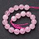 Chapelets de perles en quartz rose naturel G-G099-F10mm-15-4